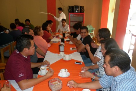 Primera Reunión de Trabajo de los Coordinadores de Telebachilleratos de la Zona San Andrés Tuxtla, encabezada por el Supervisor Profr. Rafael Sánchez  Gutiérrez. 16.01.2013