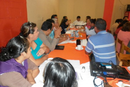 Primera Reunión de Trabajo de los Coordinadores de Telebachilleratos de la Zona San Andrés Tuxtla, encabezada por el Supervisor Profr. Rafael Sánchez  Gutiérrez. 16.01.2013
